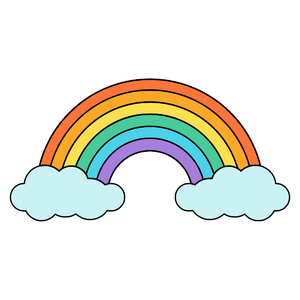 Rainbow with cloud cookie cutter and stamp