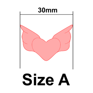 UForm Heart wings with emboss shape clay cutter (UF0084)