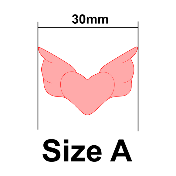 UForm Heart wings with emboss shape clay cutter (UF0084)