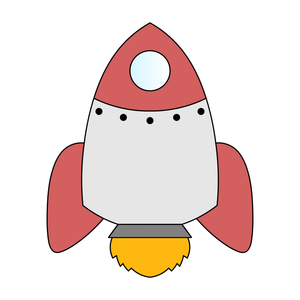 Space rocket cookie cutter and stamp