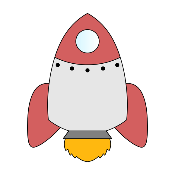 Space rocket cookie cutter and stamp