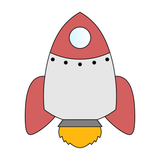 Space rocket cookie cutter and stamp