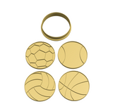 Sport balls (Football/Soccer, Basketball, Volleyball, Tennis) cookie cutter and stamp
