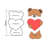 Teddy Bear with Heart Puzzle Platter multi-cutter and stamps