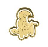 Number 3 (three) with writing cookie cutter and stamp
