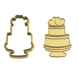 Wedding cake cookie cutter and stamp